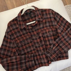 Brown Plaid Crop Top